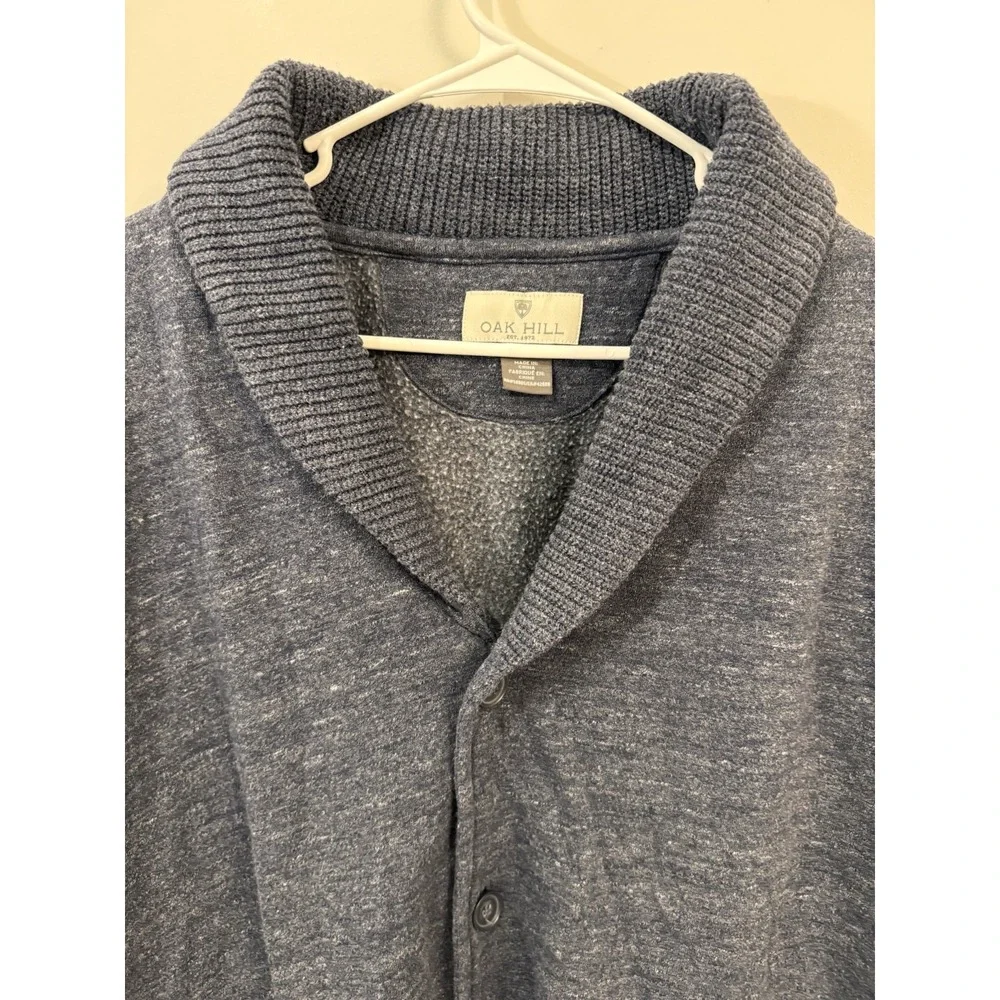 Oak‎ Hill cardigan shawl collar heather blue Men's size 2xl